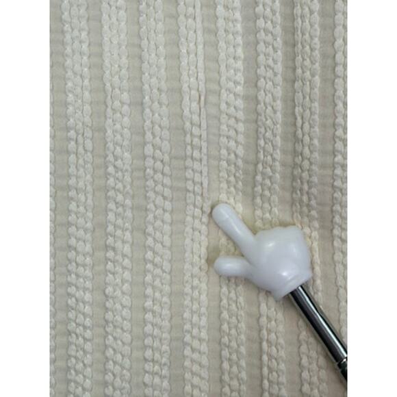 Lyn Devon Gazelle Off-White Sleeveless Inverted Pleat Texture Dress Size 8 - Picture 14 of 16